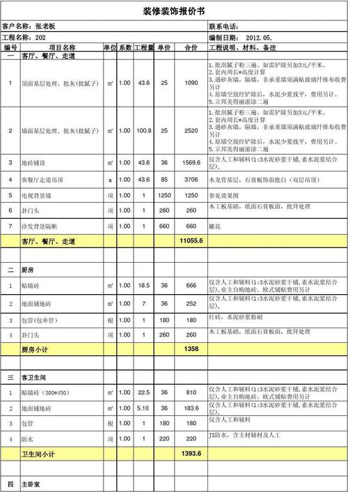 镇海区家装装修设计报价单(镇海区家装装修设计报价单表)